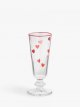 Heart Glass Champagne Flute, 200ml, Red/Clear