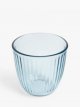 Ribbed Glass Tumbler, 310ml, Blue