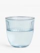 Ribbed Glass Tumbler, 310ml, Blue